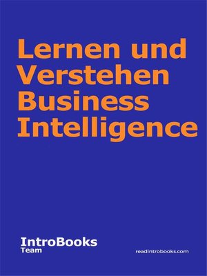 cover image of Lernen und Verstehen Business Intelligence